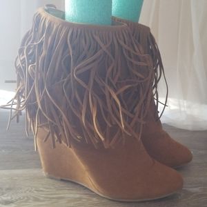 Fringe booties